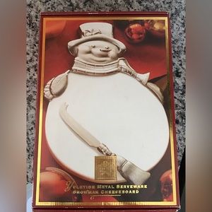 New Lenox Snowman cheeseboard